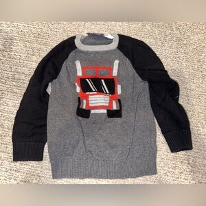 The Children's Place Gray and Black Crewneck Sweater with Graphic